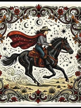 🤠 Western Cowgirl Floral Square Scarf | Vintage Rodeo Style
